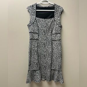 Women’s Black and White Midi Dalmatian Dress‎